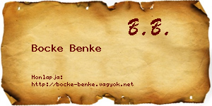 Bocke Benke névjegykártya
